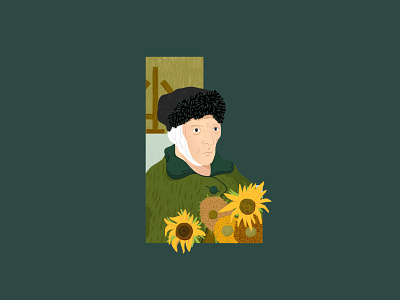 Lust for life 36daysoftype book graphic illustration ipad pro letters life lust procreate sunflowers van gogh