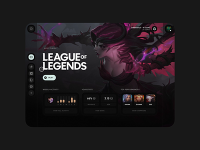 Game Launcher animation app concept esports exploration games interaction design invision studio launcher league of legends ui