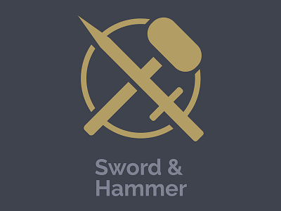 Sword & Hammer branding design illustration logo