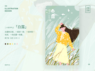 二十四节气之「白露」 24 solar terms design girl illustration reed