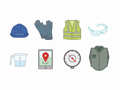The right tools for the job icons illustration tools work