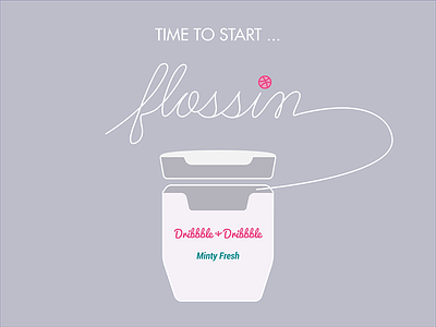 Flossing2 debut flossing mint pink vector