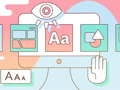 "Optimizing Accessibility" Blog Illustration a11y accessibility design system illustration