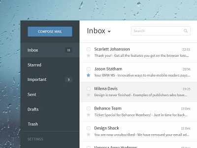 Simple mail app flat mail minimal simple ui user interface