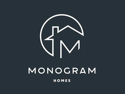 Monogram Homes brand branding builders construction house idea iconic logo ident monogram