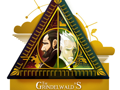 Grindelwald'S Crime adobe artist cartoon character cover deathlyhollow design dumbledore graphic art graphic design grindelwald illustration mokobox vector