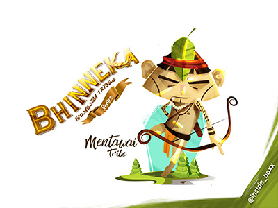 Mentawai Tribes concept inspiration bhinneka adobe bhineka cover art book art 2dart 2d artist mokobox indonesia graphic design illustration cartoon vector design graphic art character