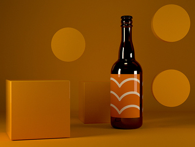 Forms and beer bottle 3d 3ddesign 3dillustration 3dphotography bottle design illustration packagingdesign warmvibes