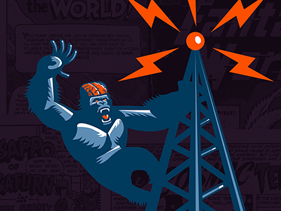 Mad Scientist Gorilla Podcast Illustration