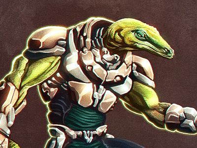 Lizard Guy armor illustration sci fi