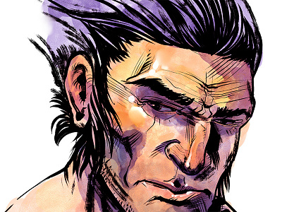 Wolverine illustration kyle t. webster photoshop watercolor