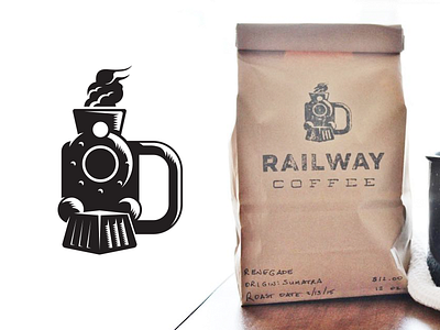 Railway Coffee Train Mug coffee illustration logo mug train
