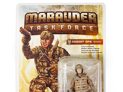 Marauder Task Force Packaging and Illustration colt desert illustration marauder task force military mtf toy