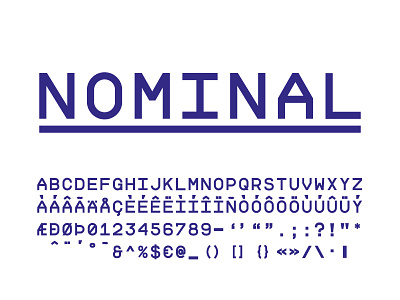 NOMINAL computer monoline monospaced typeface