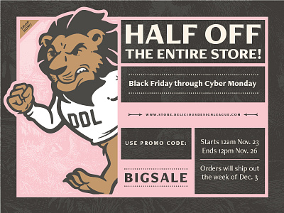 BIG SALE! black friday cyber monday delicious design league sale