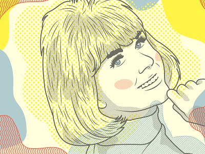 Stay Dreamin'! ben day dots daydreaming doris day illustration