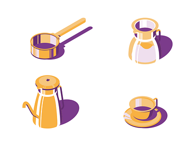 Coffee Icons adobe andrea coffee icons illustration illustrator italia pot tea vaduva vector wacom