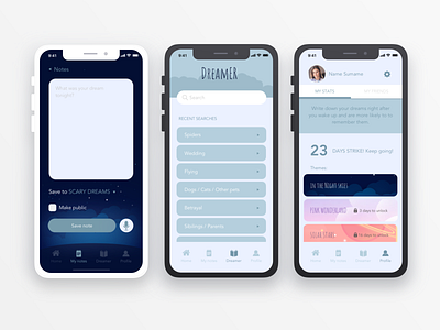 Dreamcatcher mobile app app illustration ui ux