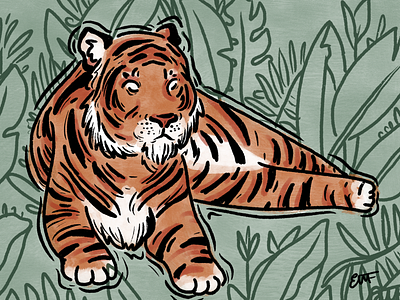 Tiger pattern editorial editorial illustration illustration illustrator tiger