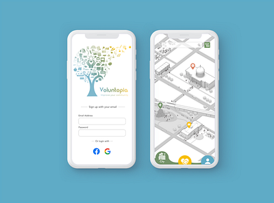 Voluntopia app design ui ux web