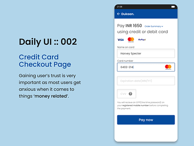 DailyUI::002 Checkout page android app daily ui dailyui design payment payment method payments paypal ui usability ux ux ui uxdesign uxdesigns
