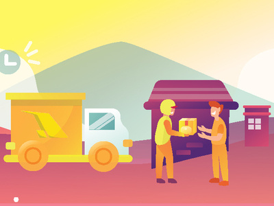 logistic company courrier design hotel illustration illustrator vector