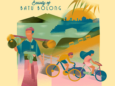 Culture of Indonesia app bike branding courrier culture design exotic flat holiday hotel illustration illustrator old people ui vector