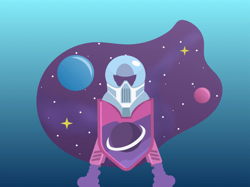Space Dude animation jet pack motion design motion graphics planet space