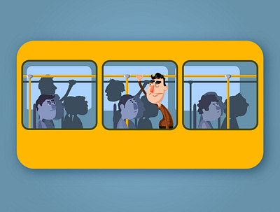 The man on bus design graphic design illustration vector