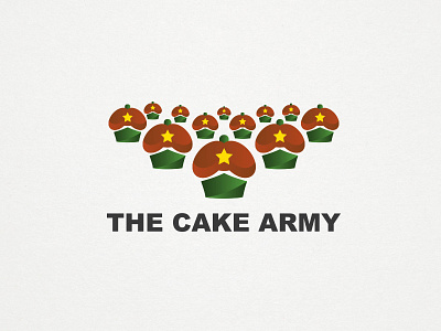 The cake army army bakery branding cake identity illustrator logo vector