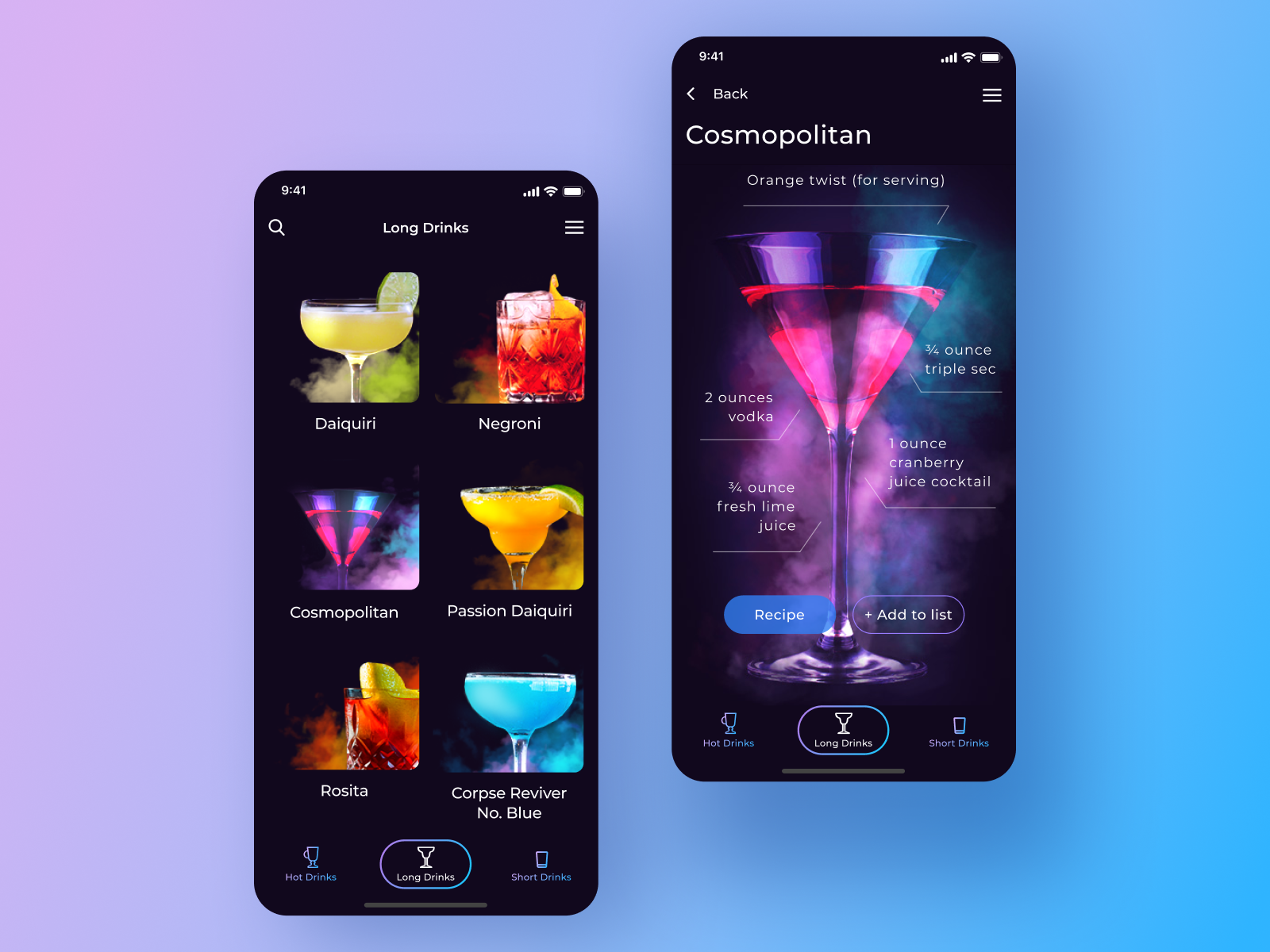 Cocktail App Concept by Ann Kaptsiuh on Dribbble