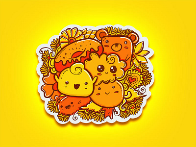 Cute Cat Bun Sticker - Sticker Mania
