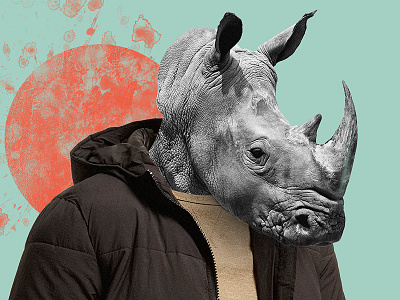 Normcore Rhino collage design