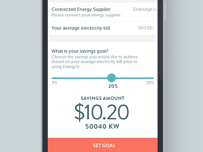Setting a Goal energy feed flat goal infographic mobile monitor slider sustainability ui ux