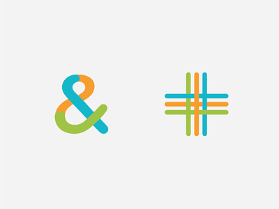 Weaving And ampersand and blend illustration lines plus rounded type typography weave