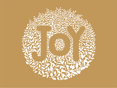 Joy gold illustration joy leaves nature organic ornate pattern spring type typography