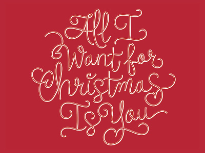 All I Want for Christmas Is You candy cane christmas festive holiday jolly lettering type typography