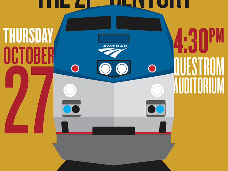 Train gold yellow knockout flat illustration train amtrak