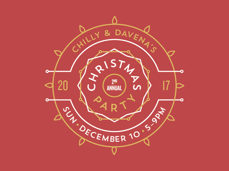 Christmas Party radial party geometric lights holiday christmas line work