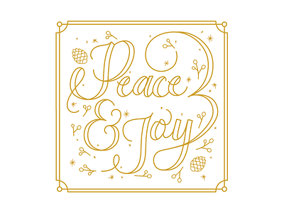 Peace & Joy #1 christmas holiday lettering line work type typography