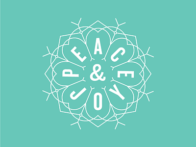 Peace & Joy #3 christmas holiday lettering line work radial snowflake type typography