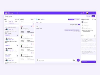 CRM Solution business chat crm dashboard design enterprise minimal saas solution ticket center ui ux