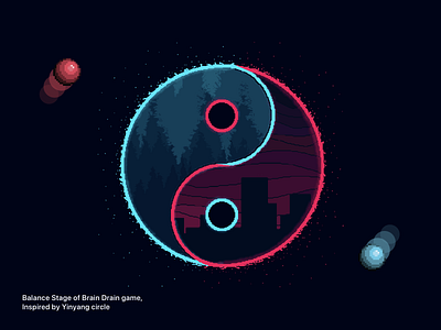 Balance Stage - Brain Drain Game balance game inspired ios iosapp iosgame iphone nature neon neoncolors pixelart ui ux yinyang