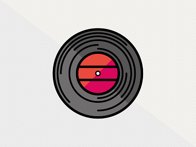 A Vinyl Record circle line minimalist music orange pink record single song sound vector vinyl
