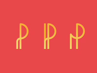P Icon abstract curves geometric gradient icon line minimal p red vector yellow