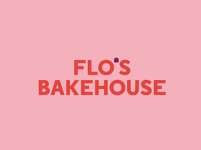 Flo's Bakehouse bake baking branding cakes cook house icon logo pink red wordmark