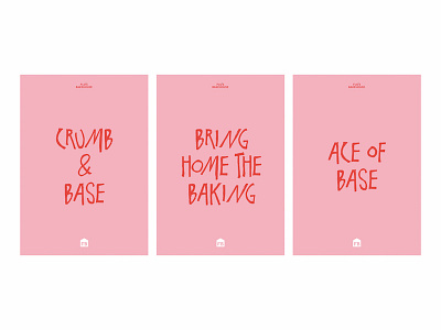 Flo's Bakehouse Posters bake baking branding cakes cook house icon pink poster print red wordmark