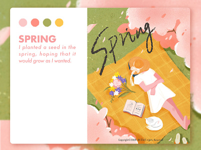 Our four Seasons colorful design flat illustration web