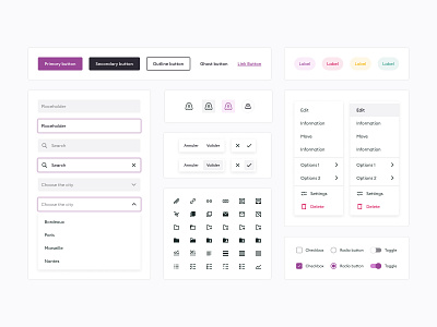 Design system main components app branding concrete design design system habx icon ui web