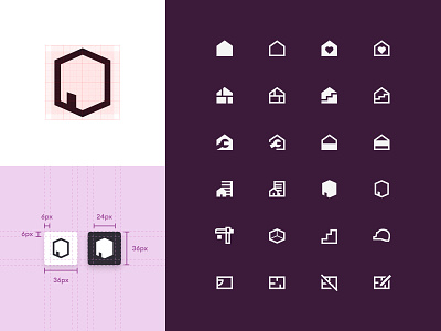 Building Icons branding concrete design system habx icon minimal
